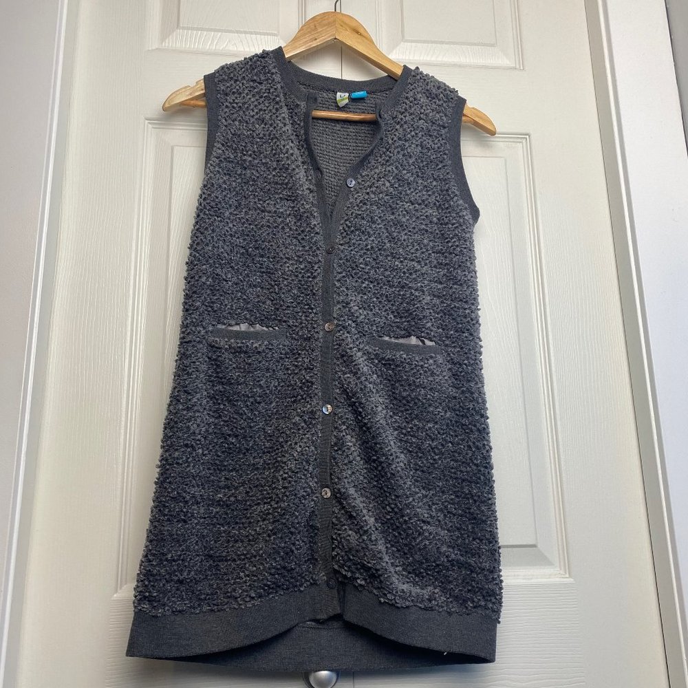 Girls Grey Long Sweater Vest Size 14